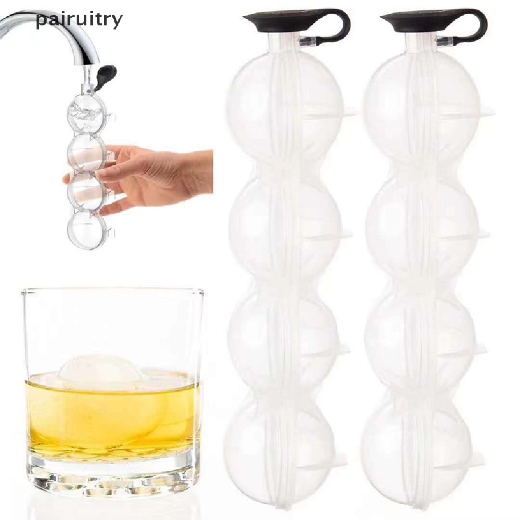 Prt Cetakan Es Batu 4 Lubang Bahan Silikon Flexible Untuk Whiskeycocktail DIY PRT