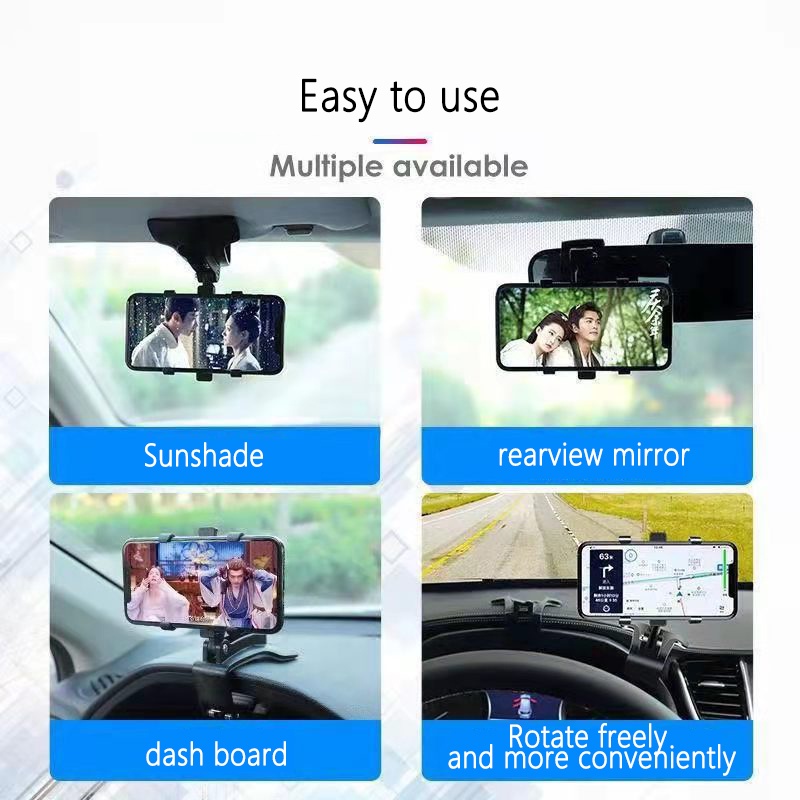 COD❤Holder Hp Dashboard Mobile Jepit 360 Degrees 3 In 1 Universal Aone