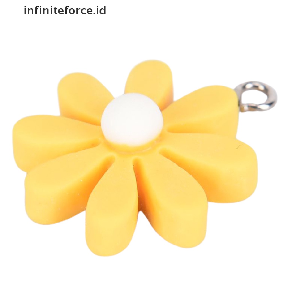 10pcs / set Liontin Bunga Matahari Daisy Kecil Bahan Resin Untuk Membuat Perhiasan Diy