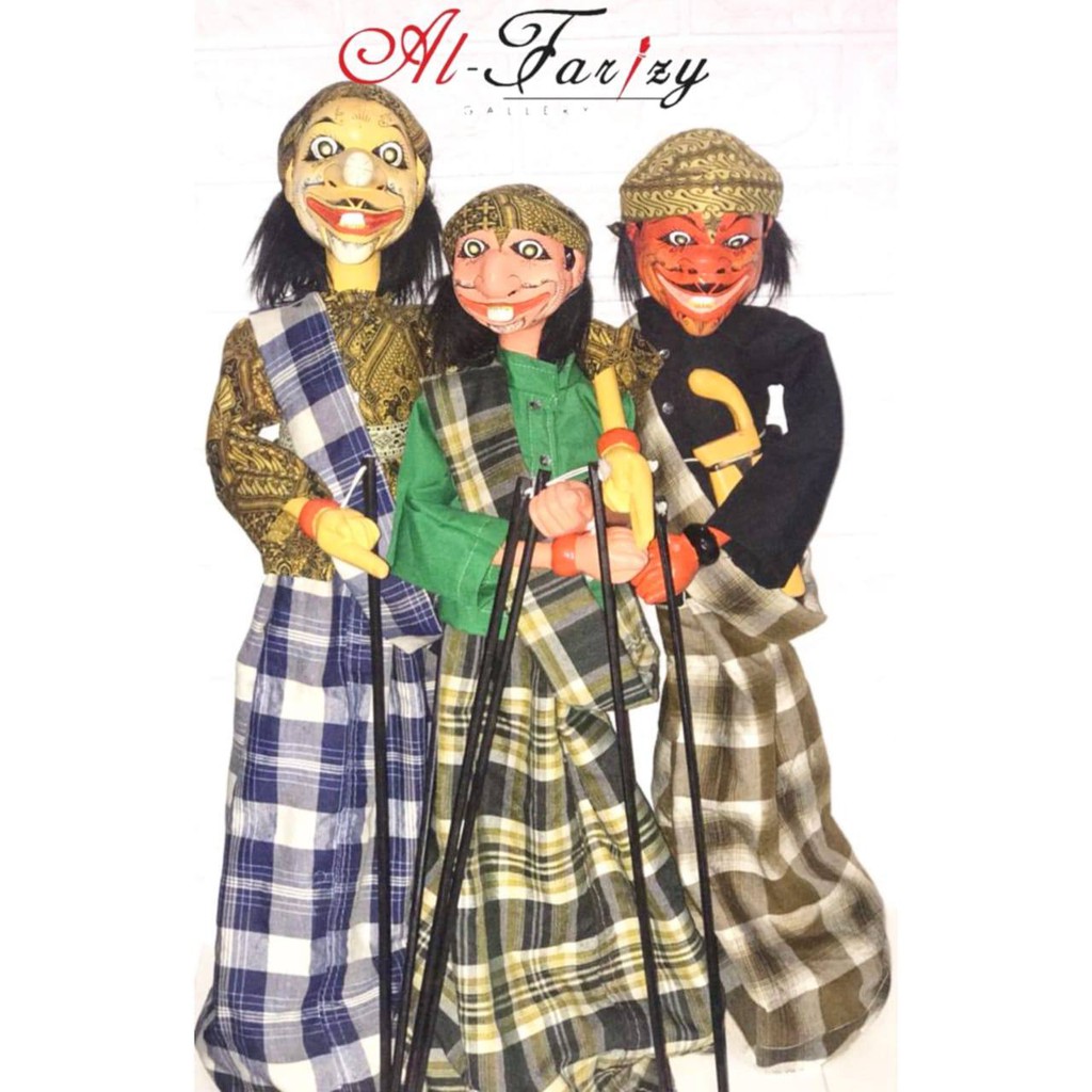 wayang golek Punakawan Cepot Dewala Gareng kualitas medium Sedang ukuran 50 cm