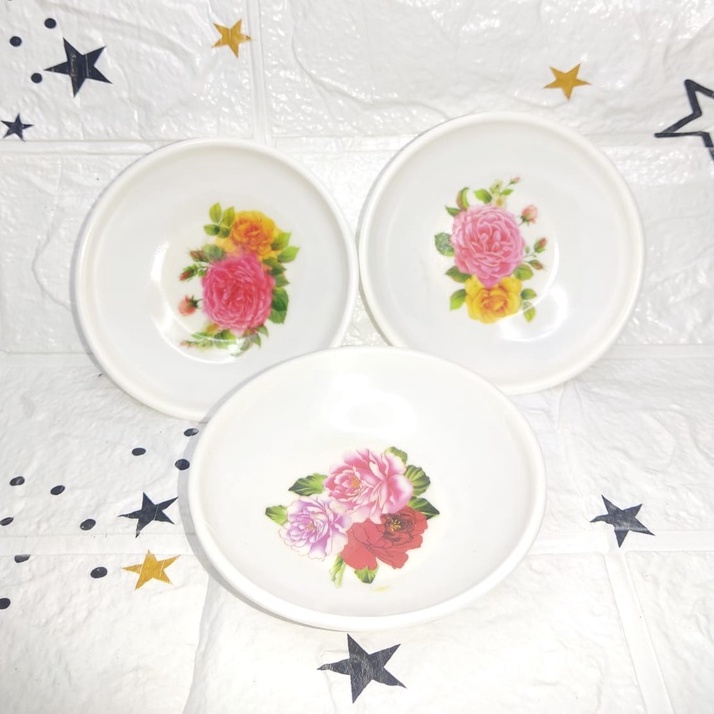 Mangkok Sambal Mangkuk Bulat Melamin Motif Bunga Souvenir Murah Ecer Satuan