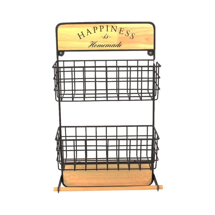 INFORMA - RAK DAPUR - ROWEN 2 TIER HANGING KITCHEN RACK BROWN