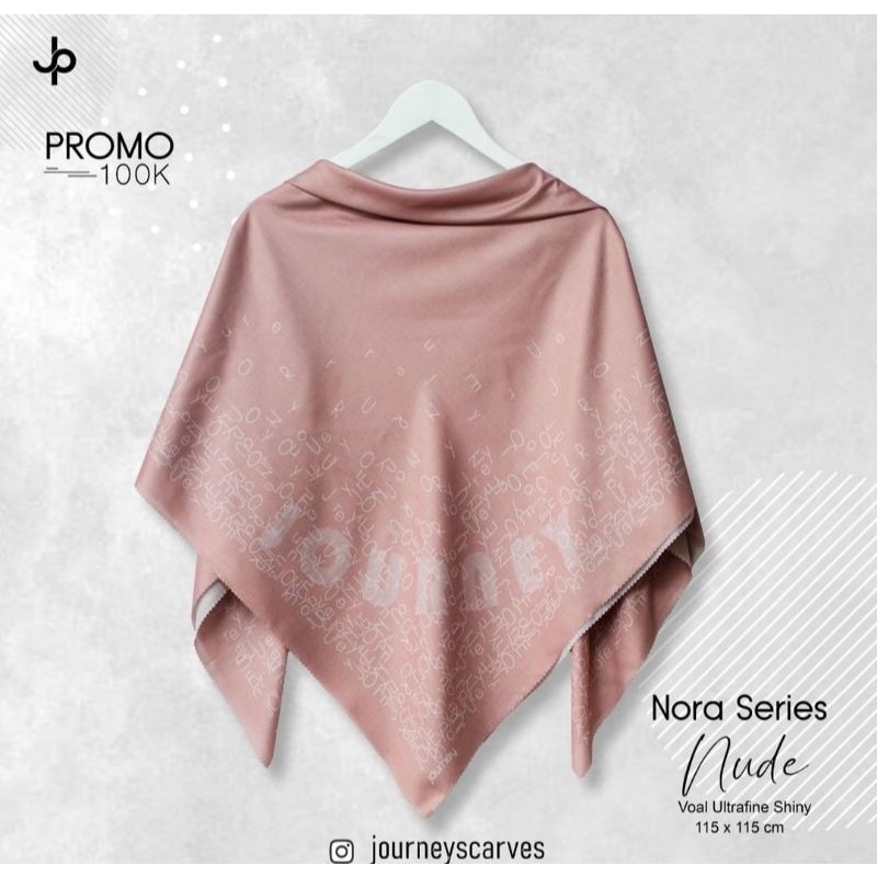 HIJAB SEGI EMPAT JOURNEY SCARVES NORA SERIES NUDE VOAL SHINY ORIGINAL