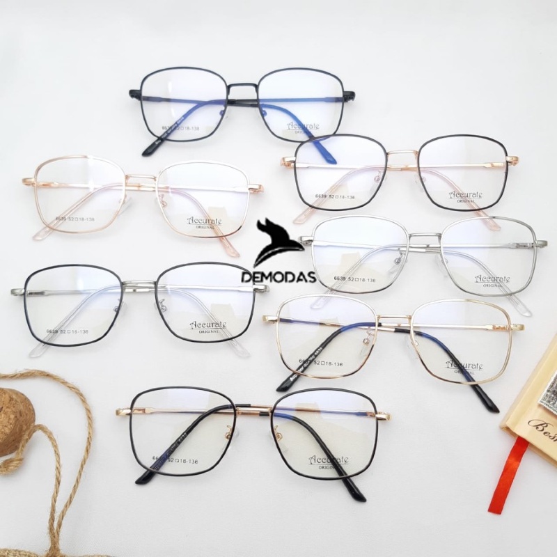 DEMODAS DG6639 Kacamata Kotak Lensa Photocromic Bluecromic Antiradiasi Blueray Minus Normal Silinder