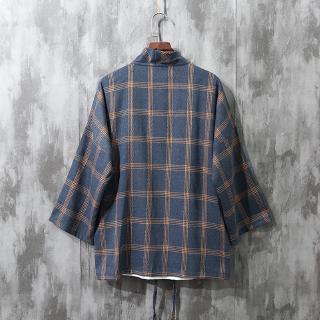 Jepang Retro Plaid  Shirt Cardigan Pria  Tide longgar Kasual 