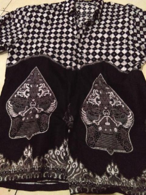 Batik Tunik Ziggy Wayang Mono Sogan Couple Keluarga Sarimbit Untuk Kantor Kondangan Resepsi Seragam