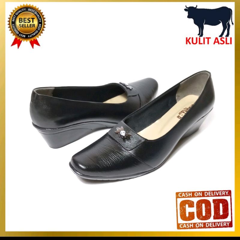 Sepatu kantor wanita Heels Formal / pantopel wanita / wedges wanita kulit / Sepatu kantor wanita kulit asli