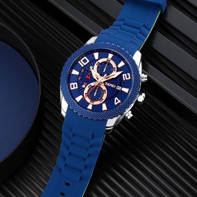 SKMEI 9269 Jam Tangan Pria Analog Chronograph Tali Silicone WATCHKITE WKOS