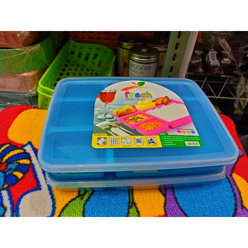 KOTAK NASI, LUNCH BOX, 5 SEKAT BAHAN PLASTIK AMAN