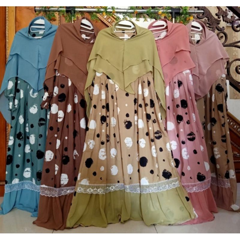 gamis konalisa set jilbab ceruty