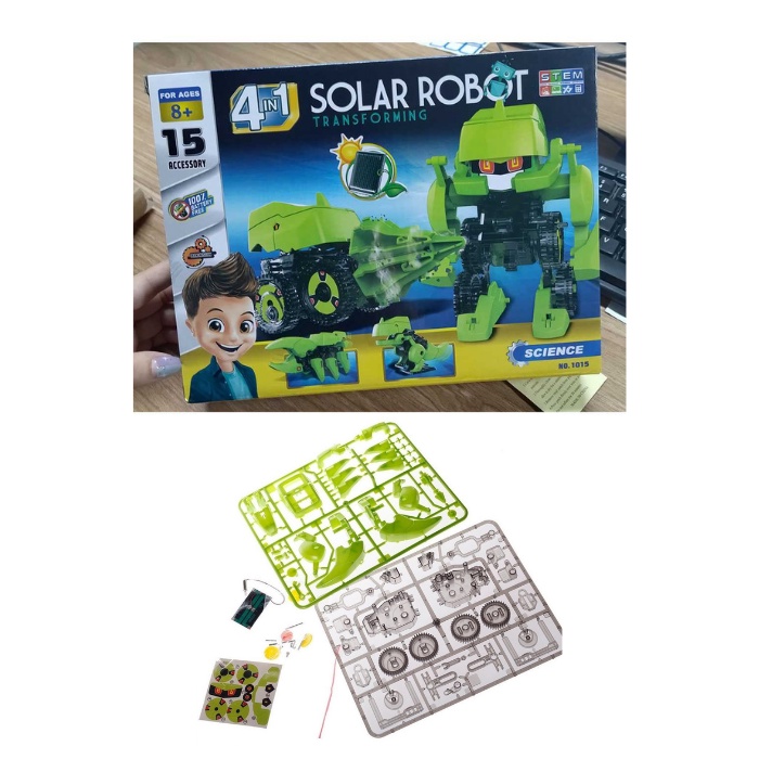 Mainan Anak Robotik Elektrik Science Transforming Solar Robot &amp; Education DIY Toys Kids