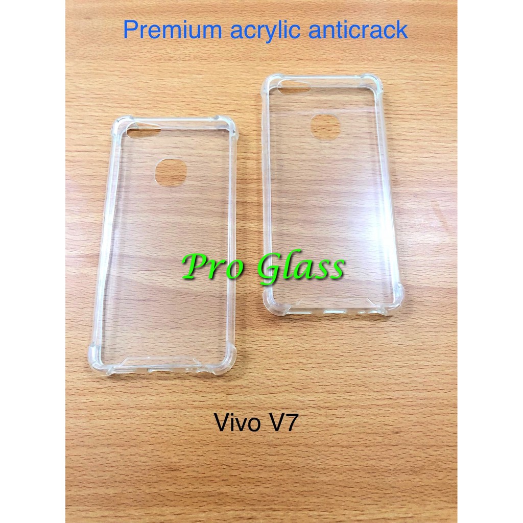 VIVO V7 / V7+ / V7 PLUS Anticrack / Anti Crack / ACRYLIC Mika Silicone Premium Case