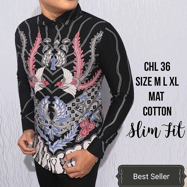 Terima Seragam KEMEJA SLIM FIT PRIA BATIK SLIMFIT REAL PICT DARI MIXCLOTHING CHL36