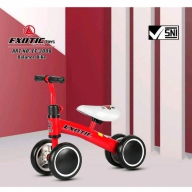 Sepeda roda tiga balance bike EXOTIC ride on toys 2008 - Merah Original