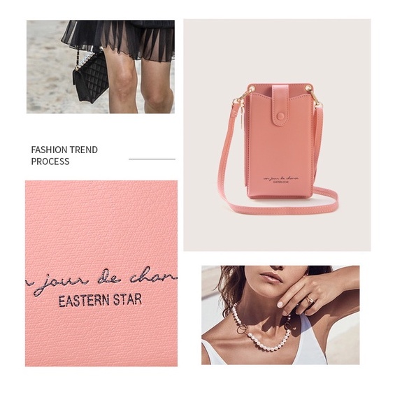 Tas Selempang Kulit Mini Wanita Dompet Cewek Tipis Tekstur Halus / Original Import /Jakarta COD - 359