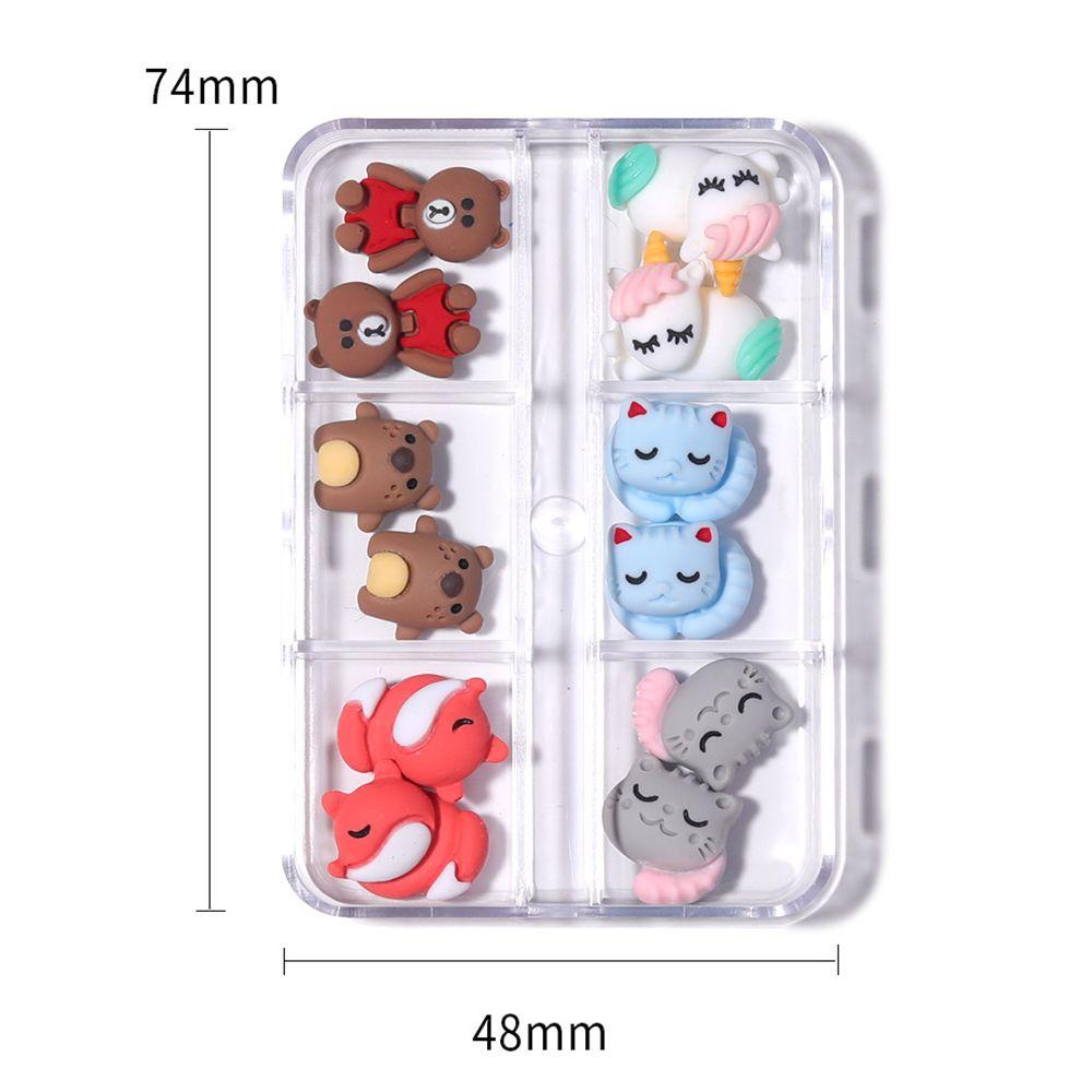 MXBEAUTY Charms Paku Lucu DIY Hiasan Kuku Desain Fashion Hewan Kelinci 3D Dekorasi Kuku