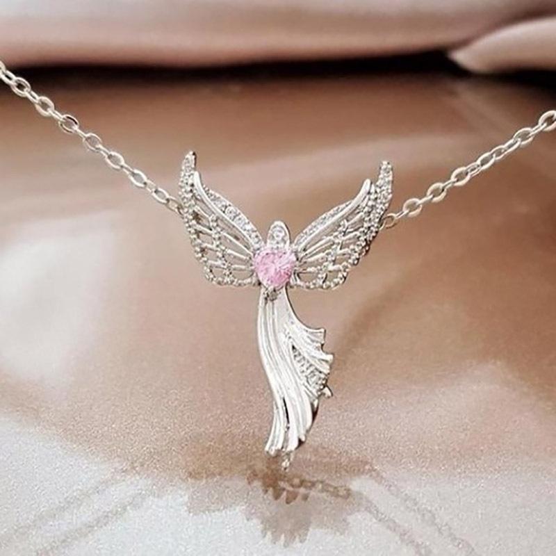 Kalung Dengan Liontin Bentuk Virgin Mary Angel Bahan Alloy Untuk Wanita