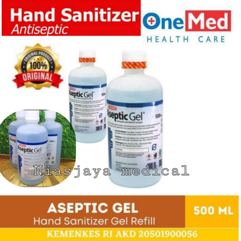 Aseptik gel refill Onemed 500ml hand sanitizer antiseptic/ isi refill hand sanitizer onemed