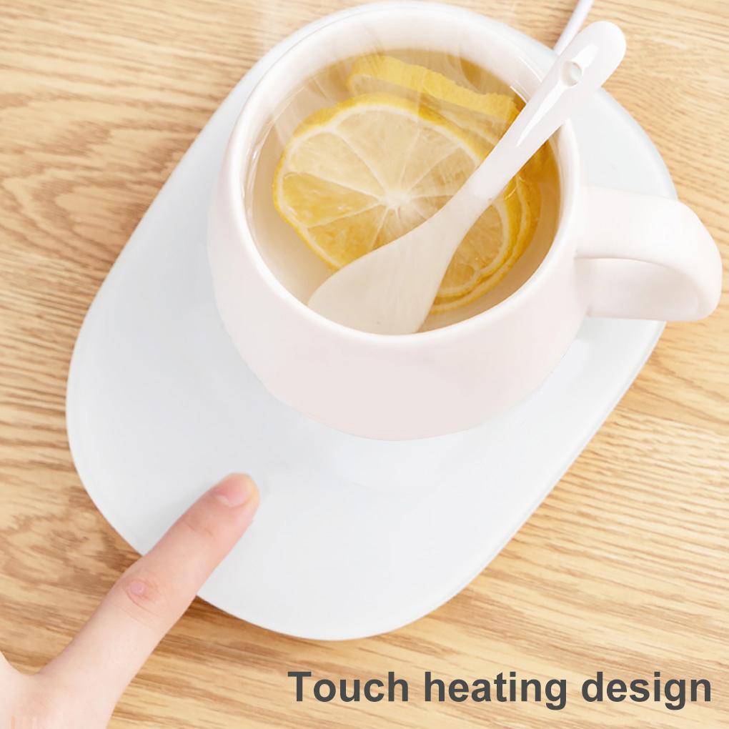 55℃ Pemanas Kopi Susu Teh Coaster Tea Coffee Mug Warmer Home Office Cup Mat Pad