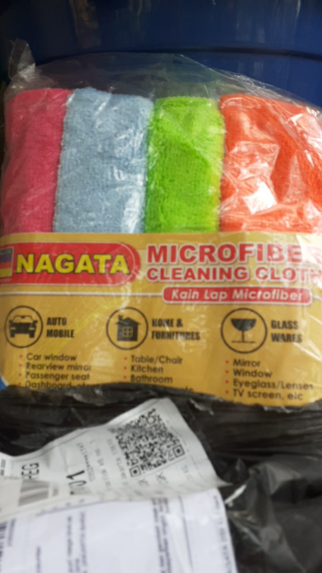 Kain Lap Microfiber Nagata (isi 4) / Daya Serap Sangat Bagus Dan Awet- Produk Original