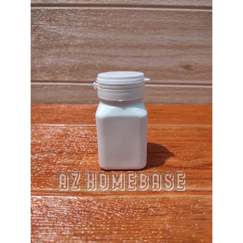 Botol Kapsul Kotak 30 Putih - Botol Kapsul 60ml Kotak - Botol Obat 70ml - Tempat Isi Kapsul 30 Kotak