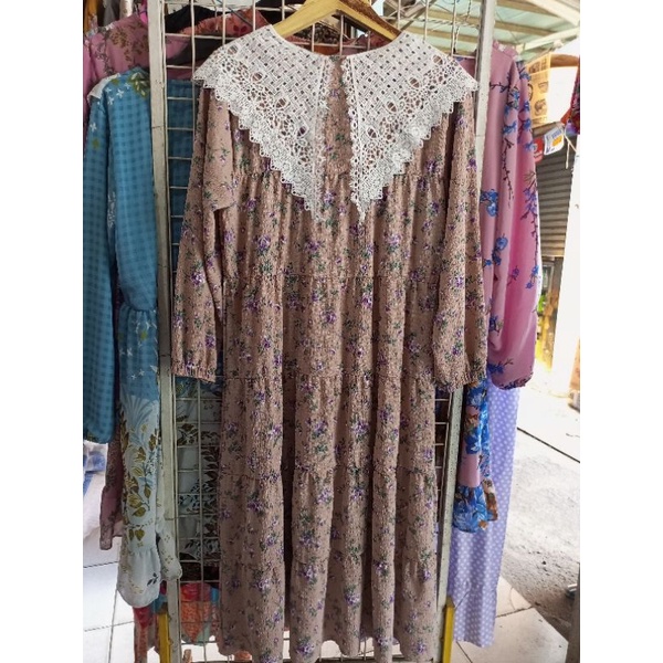 DRESS MIDI MEIJIWANG KERAH KOREA