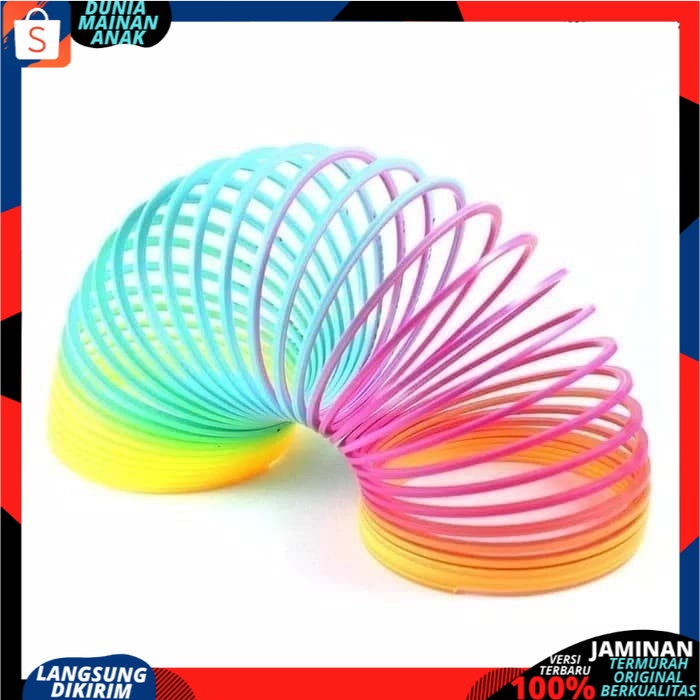 Mainan Anak Magic Spring Diameter 5,5 Mainan Spiral Rainbow Pelangi Plastik Murah Dan Aman