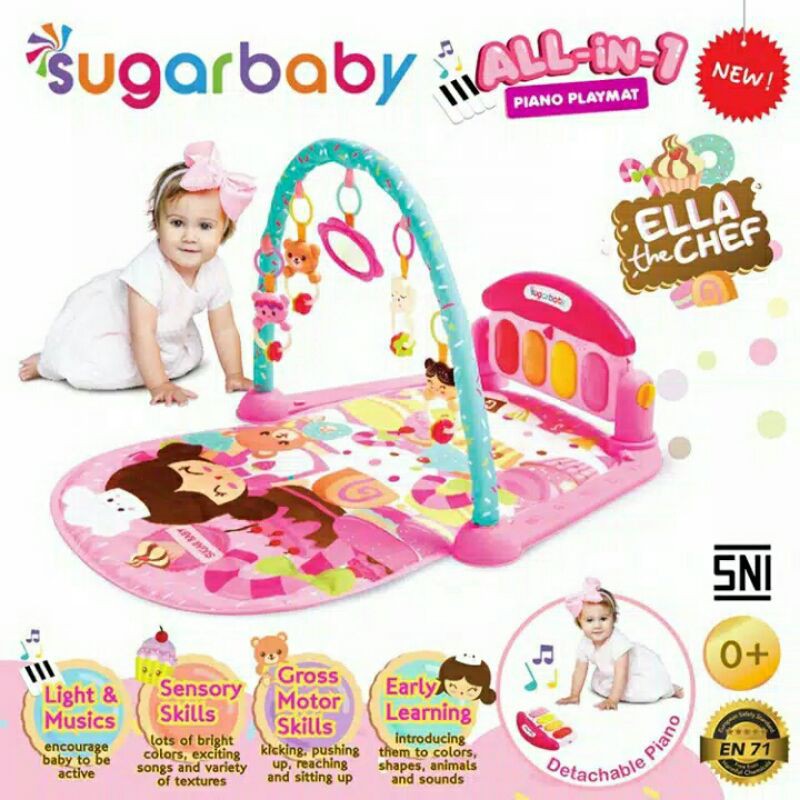 SUGAR BABY / Playmat sugar baby / Baby play Gym Piano / play Mat Piano Musical/Play Gym Piano