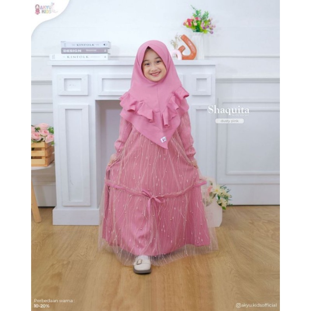 Gamis set Khimar Anak Syaquita series by Akyu Kids