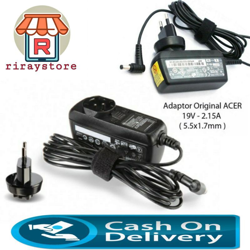 Adaptor Charger Notebook Acer Aspire One Zg5 KAV60 NAV50 ZA3 Kav10 PAV70 19V 2.15A Original