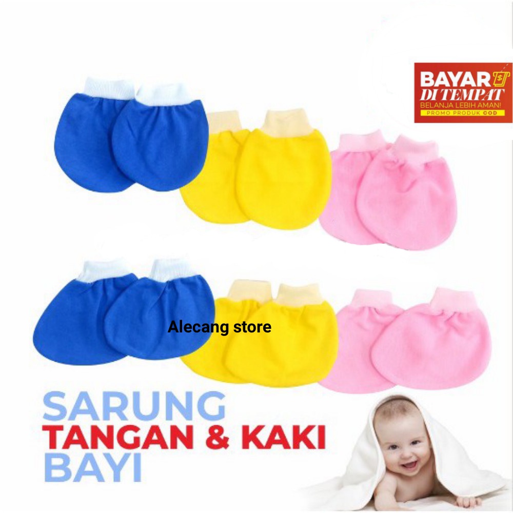 Set Sarung Tangan Kaki Rib Warna Motif Bayi