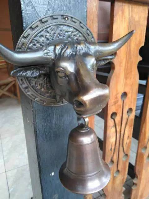 Bel Pintu Rumah Pagar Kuningan Antik Murah Motif Banteng