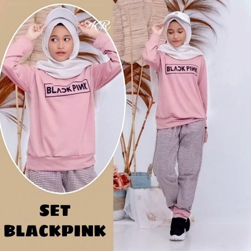 Setelan Baju Anak Perempuan Remaja Kr Set Blackpink Kid Baju Setelan Anak Perempuan Import 12 tahun