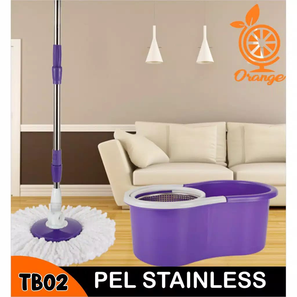 Spin Mop Alat Pel Putar Praktis Pel Lantai Ultra spin mop 2 kain murah DR88