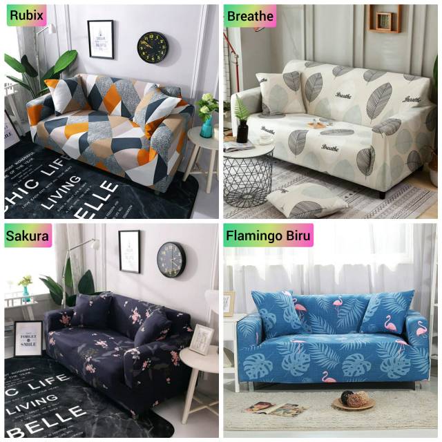 Jual Cover Sofa Seater 1 2 3 4 Strech, How To Cover Sofa With
