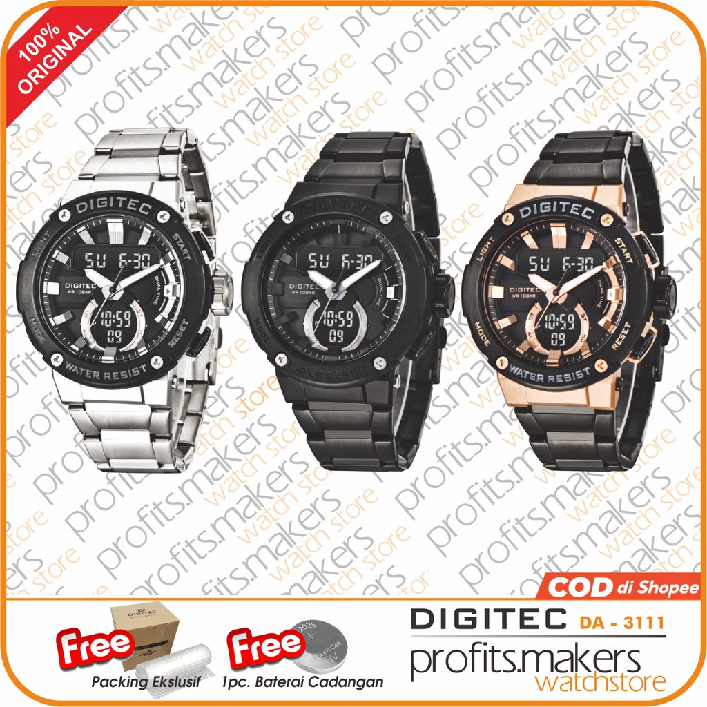 DIGITEC DA 3111 / DA-3111 / DG3111 DG Watch Jam Tangan Rantai Stainless ORIGINAL