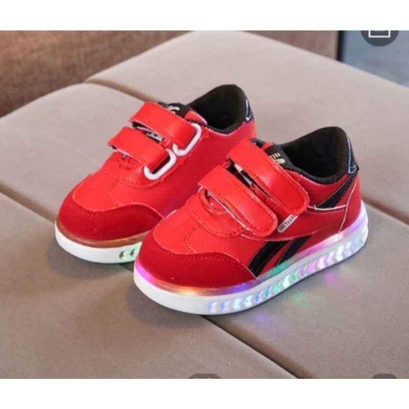 {COD} Sepatu Anak SPORTY lampu LED/Sneaker Anak Import/Sneaker anak laki laki dan perempuan usia 1-5Th