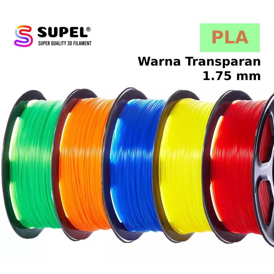 SUPEL Filamen Filament PLA Printer 3D Warna Transparan