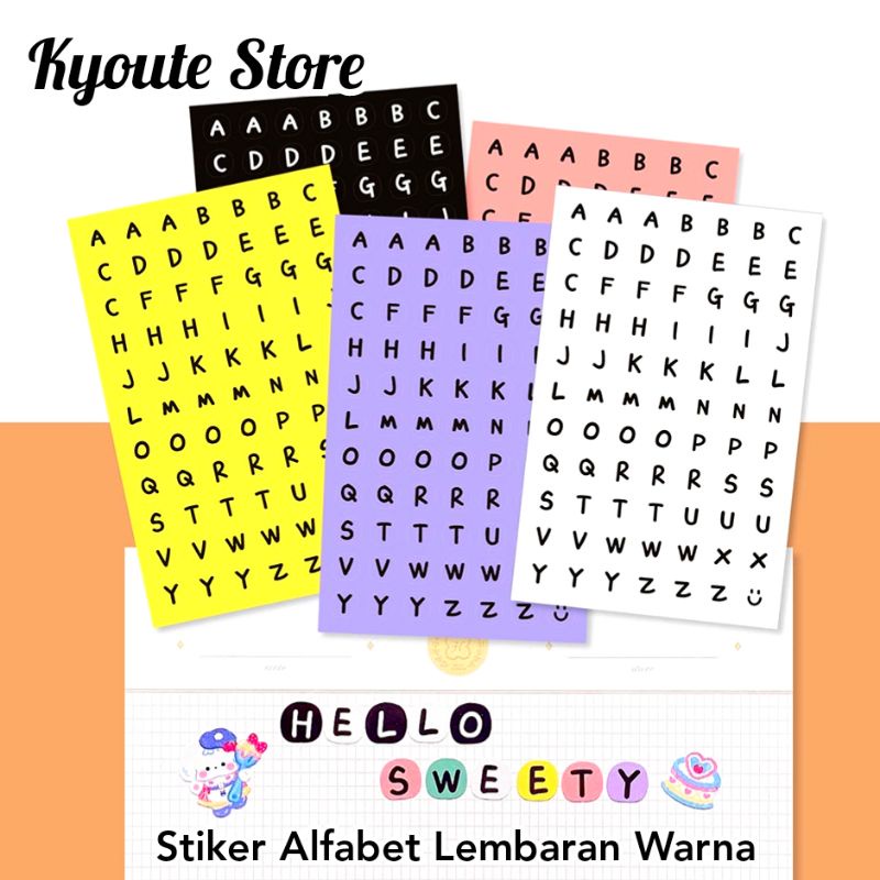 

Sticker Alfabet Huruf Abjad Angka Number Warna Lembar Sheet Paper Scrapbook Journal Diary Planner Photo Decoration