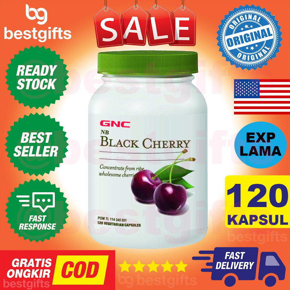 GNC NB BLACK CHERRY 500 MG ANTIOKSIDAN IMUN KEKEBALAN DAYA TAHAN TUBUH SENDI BERAT BADAN 120 KAPSUL