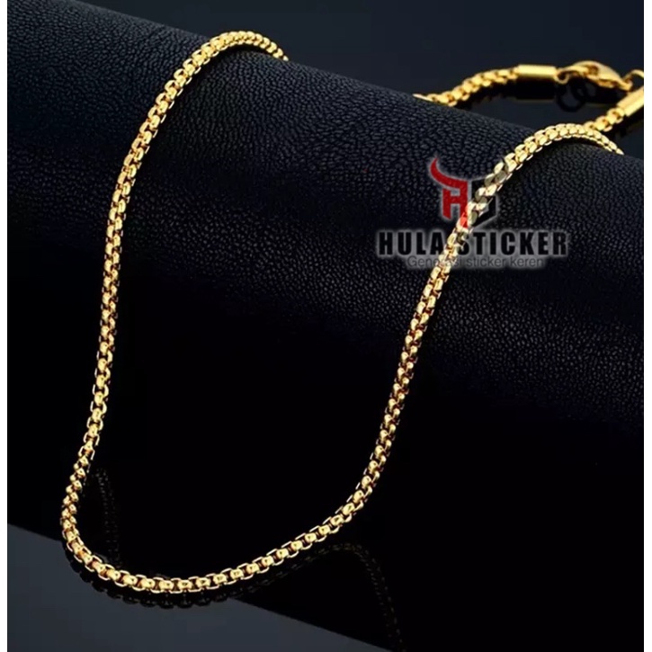 Kalung Rantai MCI Titanium Stainless 316L Anti Karat ROLO GOLD Premium Chain / Kalung Rantai Pendant