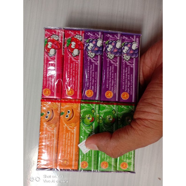 

1pack Permen karet aneka rasa Buah isi 20pcs barang tipis2
