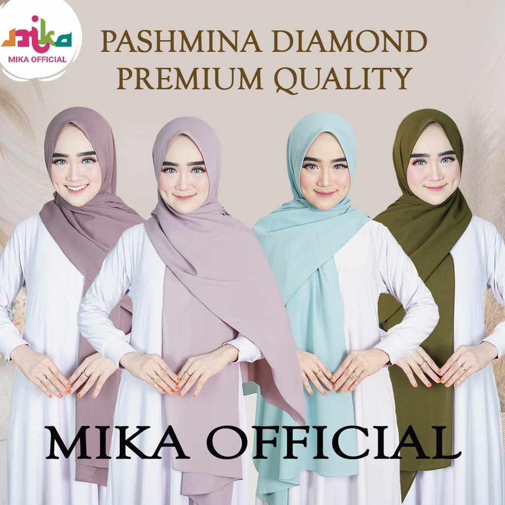 PASHMINA DIAMOND ||  PASHMIN NON TALI/TANPA TALI  POLOS DIAMOND PREMIUM QUALITY