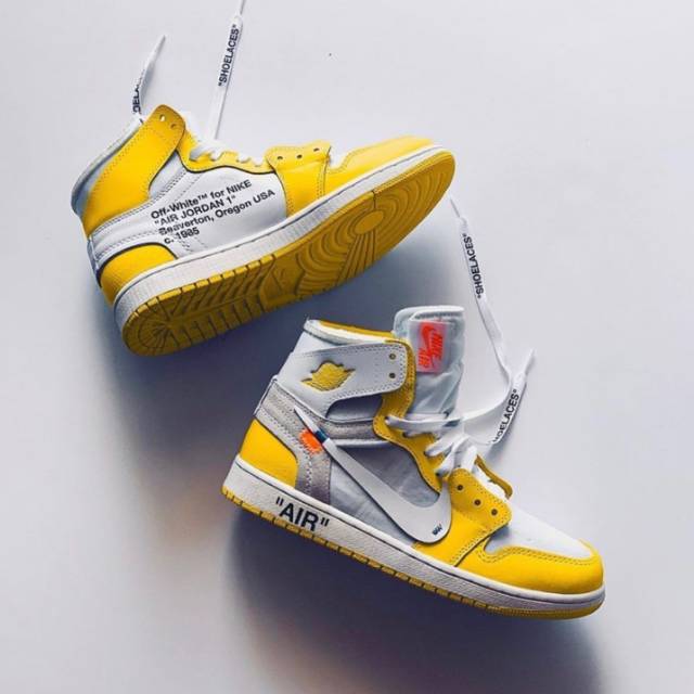 canary yellow jordans off white