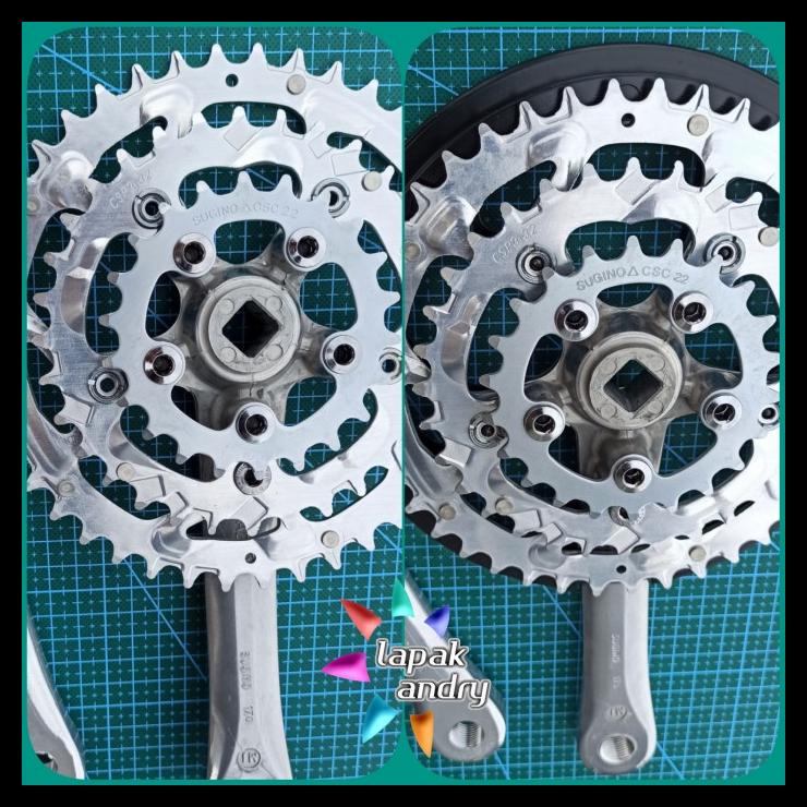 Crank Sugino Impel Full Alloy 22T 32T 42T Japan Bukan Shimano