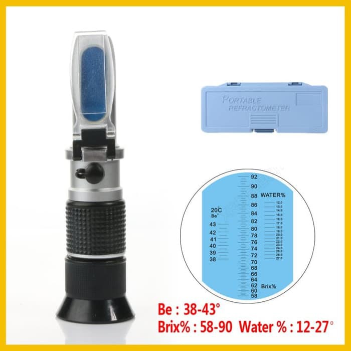 Refractometer Alat Ukur Kadar Gula Air/Madu Brix 58-90% Handheld Untuk Peternakan Lebah