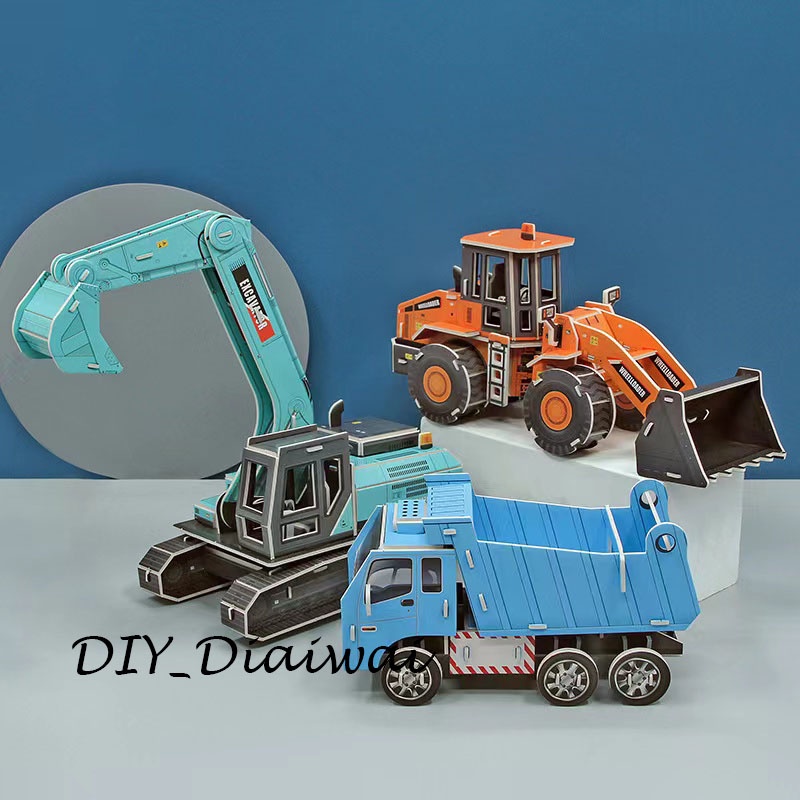 PUZZLE 3D FOAM ukuran Besar EXCAVATING | LOADER TRUCK Mainan Edukasi Anak Puzzle 3D