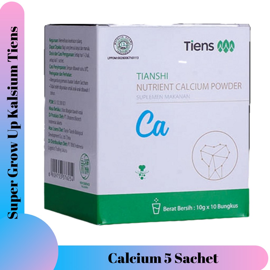 Super Grow Up KALSIUM Tiens / Tianshi Susu Calsium 5 Sachet Full Original Tiens Peninggi Badan