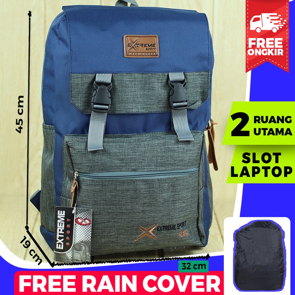 BEST SELLER Tas Ransel Pria Wanita Distro Extreme Dongker Backpack Laptop Tas Kuliah Sekolah SMP SMA