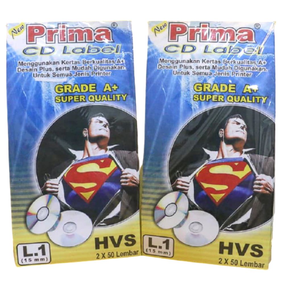 CD LABEL HVS PRIMA 2X50 LEMBAR 15mm
